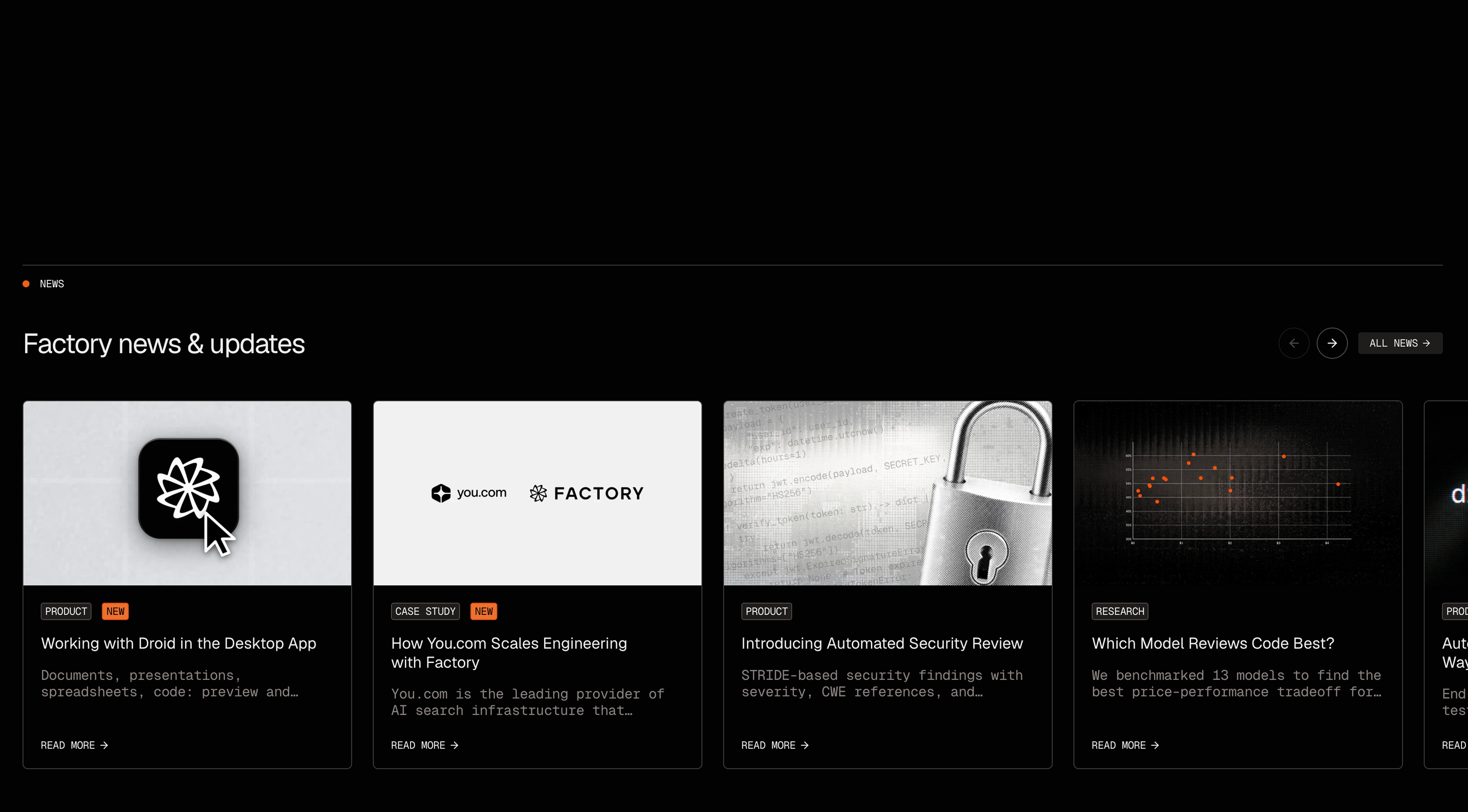 Factory product interface